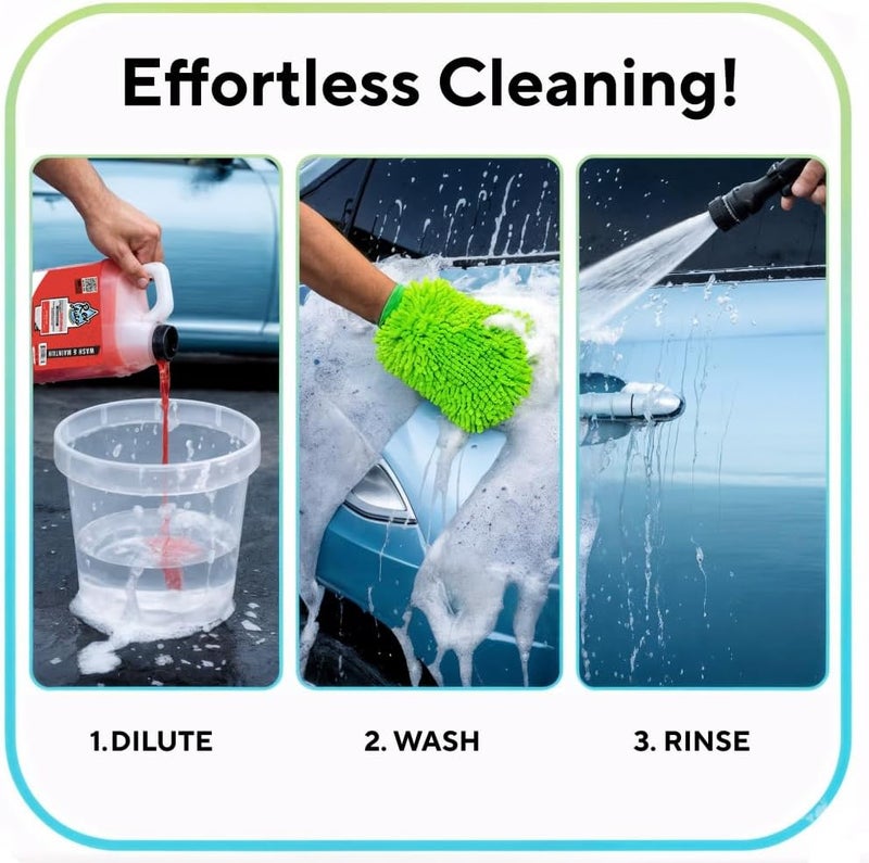 Rev Auto Vinyl Wrap Car Wash Soap Kit - Includes 64oz Car Wash Soap For Vinyl Wrap & Microfiber Wash Mitt | Works in Foam Cannon & Bucket Washes | pH-Balanced, Safe For All Finishes - Image 2